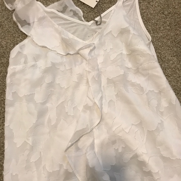 NWT tank top, white ruffle blouse - Picture 2 of 2